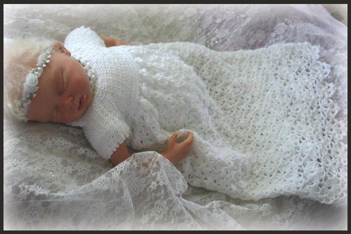 Tiny Blossoms Christening Gown - Click Image to Close
