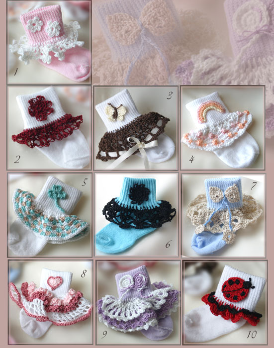 Dainty Sock Trims II - 10 trims and 10 applique patterns - Click Image to Close