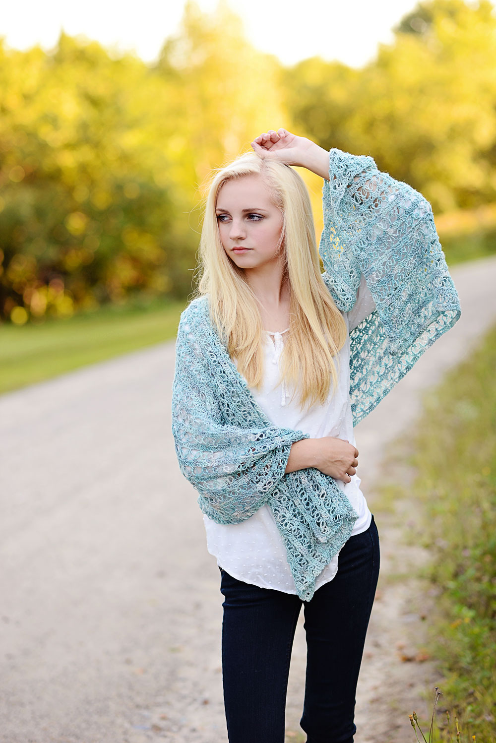 Waterfall Stole - Crocheted Wrap - Click Image to Close
