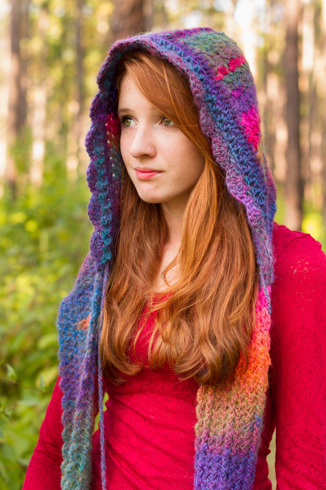 Whisper - Hoodie Scarf With Pom Poms - Click Image to Close