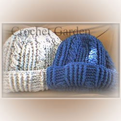 Thick Warm Crocheted Winter Hat - Click Image to Close