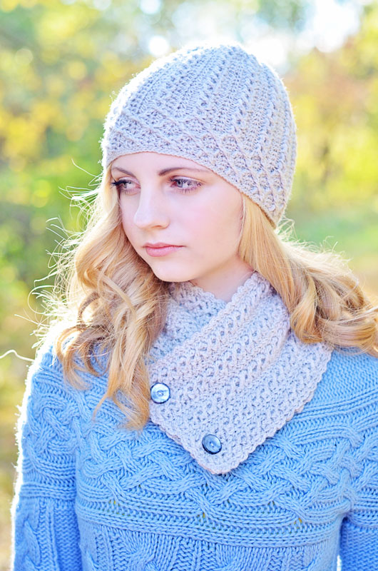 Dusty Cable Hat And Neck Warmer