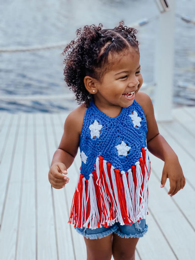 Handmade Fourth Of July Halter Top For Kids, 4th Of July Shirt