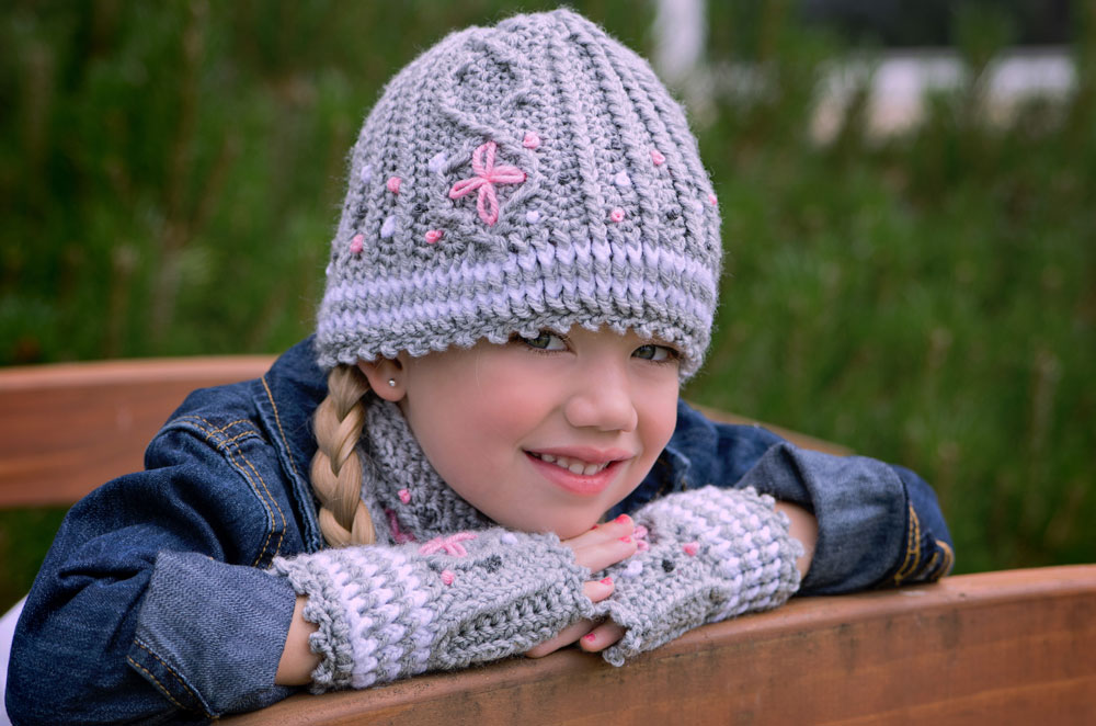 Graystone Kids - Cable Hat, Neck Warmer And Fingerless Mittens S