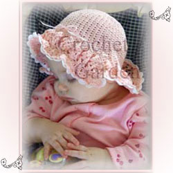 Darling Crocheted Ruffled Sunhat - Click Image to Close